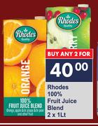 Rhodes 100% Fruit Juice Blend-2 x 1L