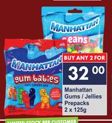 Manhattan Gums/Jellies Prepacks-2 x 125g