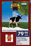 First Choice Long Life Milk UHT-6 x 1L