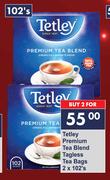 Tetley Premium Tea Blend Tagless Tea Bags-2 x 102's