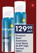 Everysun Sport Sunscreen Invisi Spray 50 SPF High Aerosol-200ml Each