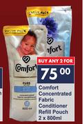 Comfort Concentrated Fabric Conditioner Refill Pouch-2 x 800ml