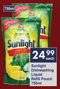 Sunlight Dishwashing Liquid Refill Pouch-750ml Each