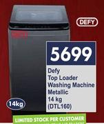 Defy 14Kg Top Loader Washing Machine Metallic DTL160