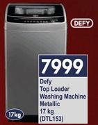 Defy 17Kg Top Loader Washing Machine Metallic DTL153