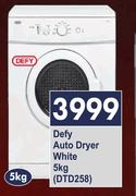 Defy 5Kg Auto Dryer White DTD258