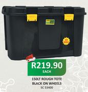 Addis 150Ltr Rough Tote Black On Wheels-Each