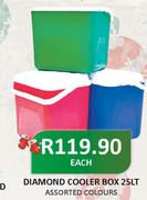 Diamond Cooler Box Assorted Colours-25Ltr Each