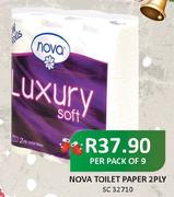 Nova Toilet Paper 2 Ply-Per Pack Of 9