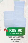 Food Saver Barrel With Lid Per Pack Of 10-1Kg