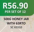 Honey Jar 500g With 63RTO-Per Set Of 12