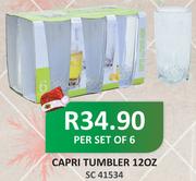 Capri Tumbler 12OZ-Per Set Of 6