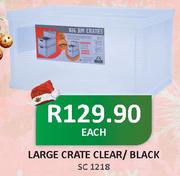 Large Crate Clear/Black SC1218-Each