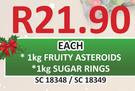 Fruity Asteroids 1Kg/1Kg Sugar Rings-Each