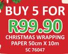 Christmas Wrapping Paper 50Cm x10m SC76047-For 5