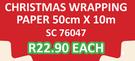 Christmas Wrapping Paper 50Cm x10m SC76047-Each