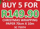 Christmas Wrapping Paper 70Cm x10m SC75974-For 5
