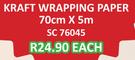 Kraft Wrapping Paper 70Cm x5m SC76045-Each