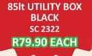 Utility Box 85Ltr Black SC2322-Each