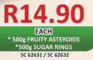 Fruity Asteroids 500g/500g Sugar Rings-Each