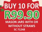 Mason Jars With Or Without Straws SC71248-For 10