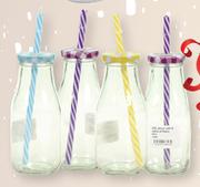 Colour Milk Jar & Lid With Straw SC69016-For 10