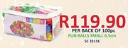 Fun Balls Small 6.5Cm SC33116 Per Black Of 100Pc