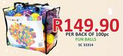 Fun Balls Per Back Of 100 PC SC33314
