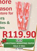 Christmas Wrapping Paper 50Cm x50m SC76049-Each