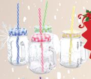 Mason Jars With Or Without Straws SC71248-For 10