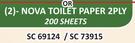 Nove Toilet Paper 2 Ply-200 Sheets