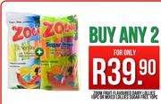 Zoom Fruit Flavoured Dairy Lollies 10 Pc Or Mixed Lollies Sugar Free 10 Pc-For 2
