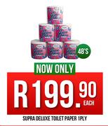 Supra Deluxe Toilet Paper 1 Ply-48's Each