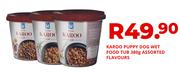 Karoo Puppy Dog Wet Food Tub Assorted Flavours-380g