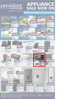 President Hyper : Appliance Sale Now On (31 May - 6 June 2022), page 1