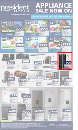 President Hyper : Appliance Sale Now On (31 May - 6 June 2022), page 1