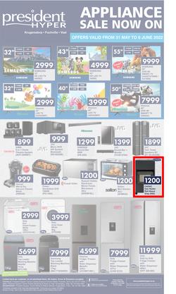 President Hyper : Appliance Sale Now On (31 May - 6 June 2022), page 1