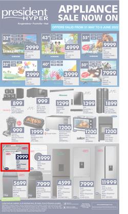 President Hyper : Appliance Sale Now On (31 May - 6 June 2022), page 1
