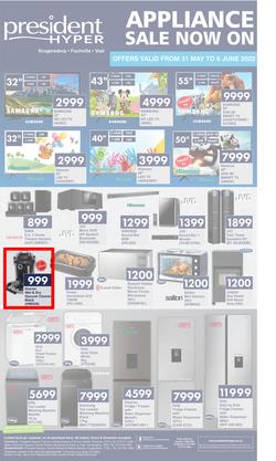President Hyper : Appliance Sale Now On (31 May - 6 June 2022), page 1