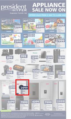 President Hyper : Appliance Sale Now On (31 May - 6 June 2022), page 1