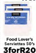 Food Lover's Serviettes-3x50's