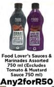 Food Lover's Sauces & Marinades Assorted-2x750ml(Excludes Tomato & Mustard Sauce 750ml)