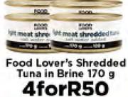 0 Food Lover's Shredded Tuna In Brine-4x170g
