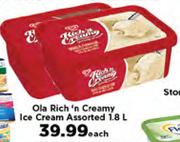 Ola Rich'n Creamy Ice Cream Assorted-1.8L Each