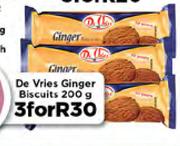 De Vries Ginger Biscuits-3x200g
