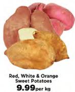 Red, White & Orange Sweet Potatoes-Per Kg