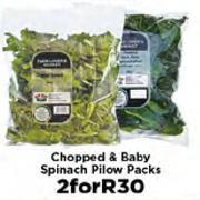 Chopped & Baby Spinach Pillow Packs-For 2