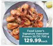 Food Lovers Signature Vannamel Prawns 26/30-700g Each
