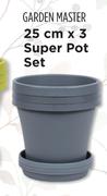 Garden Master 25cm x 3 Super Pot Set (Raw Clay)