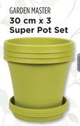 Garden Master 30cm x 3 Super Pot Set (Raw Clay)